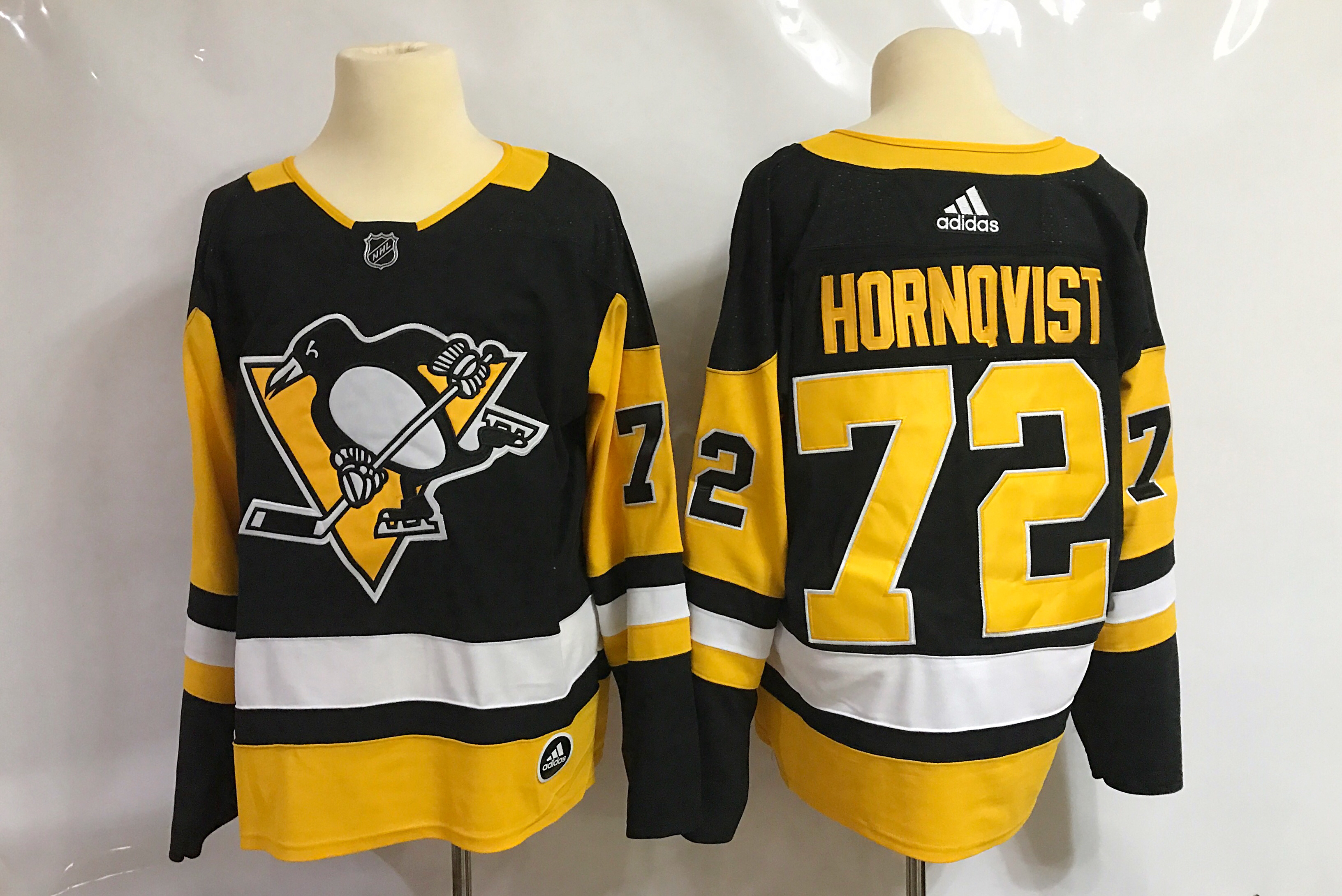 Men Pittsburgh Penguins #72 Hornqvist Black Hockey Stitched Adidas NHL Jerseys